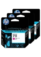 HP 711 3-pack (Opruiming sep-22) magenta