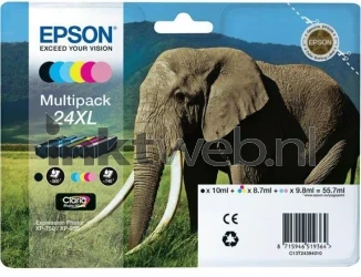 Epson 24XL multipack zwart en kleur Front box