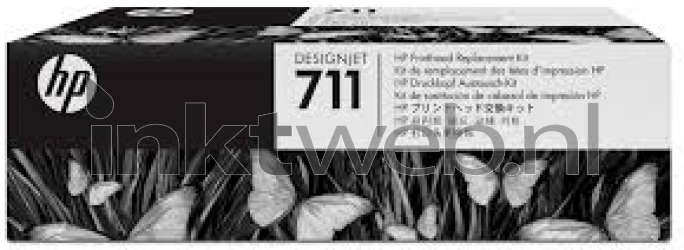 HP 711 printkop zwart en kleur Front box