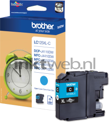 Brother LC-125XLC cyaan Combined box and product