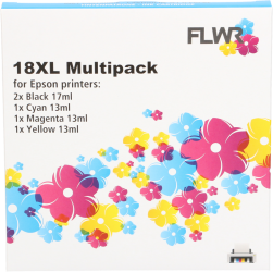 FLWR Epson 18XL Multipack zwart en kleur Front box