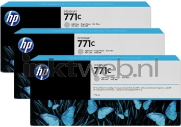 HP 771c 3-pack licht grijs Front box