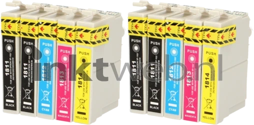 FLWR Epson (2X) 18XL Multipack zwart en kleur Product only