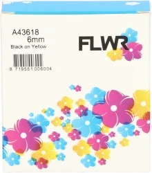 FLWR Dymo  43618 zwart op geel breedte 6 mm Front box