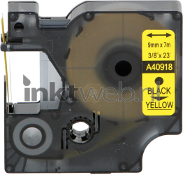 FLWR Dymo  40918 zwart op geel breedte 9 mm FLWR-F40918