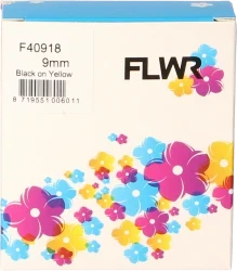 FLWR Dymo  40918 zwart op geel breedte 9 mm Front box