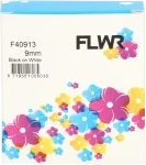 FLWR Dymo  40913 zwart op wit breedte 9 mm