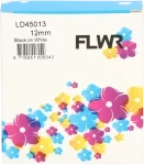 FLWR Dymo  45013 zwart op wit breedte 12 mm