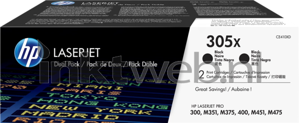 HP 305XD 2-pack zwart Front box