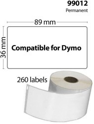 FLWR Dymo  99012 10-Pack 36 mm x 89 mm  wit Diverse