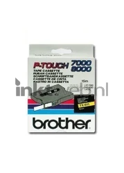 Brother  TX-611 zwart op geel breedte 6 mm Front box