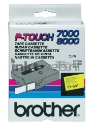 Brother  TX-641 zwart op geel breedte 18 mm Front box