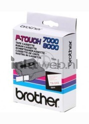 Brother  TXE-242 rood op wit breedte 18 mm Front box