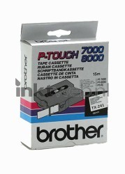 Brother  TX-241 zwart op wit breedte 18 mm Front box