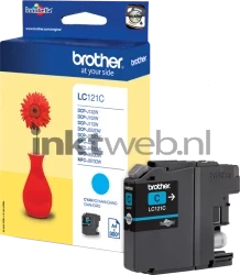 Brother LC-121C cyaan Combined box and product