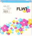 FLWR Brother  TZE-231 zwart op wit breedte 12 mm