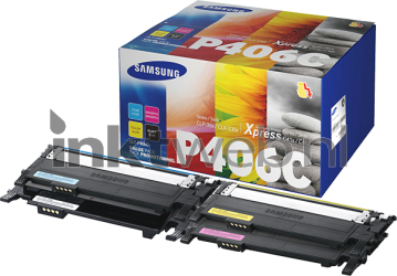 Samsung CLT-P406C zwart en kleur Combined box and product