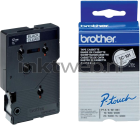Brother  TC-101 zwart op transparant breedte 12 mm Combined box and product