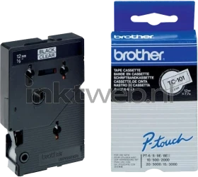 Brother  TC-101 zwart op transparant breedte 12 mm Combined box and product