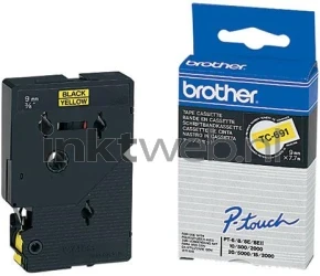 Brother  TC-691 zwart op geel breedte 12 mm Combined box and product