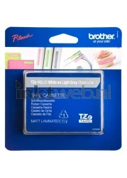 Brother  TZE-MQL35 wit op licht grijs breedte 12 mm Front box