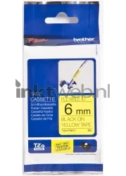 Brother  TZE-FX611 flexible tape zwart op geel breedte 6 mm Front box