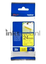 Brother  TZE-S651 sterk klevend zwart op geel breedte 24 mm Front box