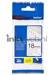 Brother  TZE-SE4 veiligheidstape zwart op wit breedte 18 mm Front box