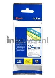 Brother  TZE-253 blauw op wit breedte 24 mm Front box