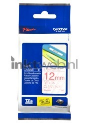 Brother  TZE-132 rood op transparant breedte 12 mm Front box