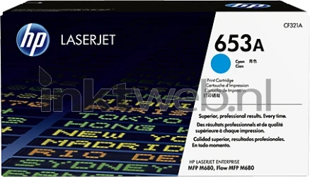 HP 653A cyaan Front box