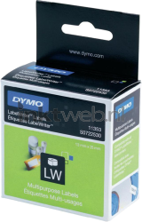 Dymo  11353 Multifunctionele etiketten 13 mm x 25 mm  wit Front box