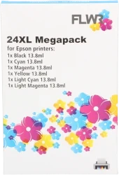 FLWR Epson 24XL Multipack zwart en kleur Front box