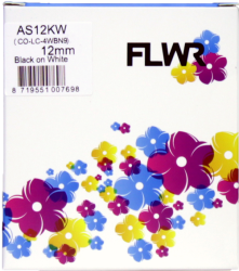 FLWR Epson  LC-4WBN9 zwart op wit breedte 12 mm Front box
