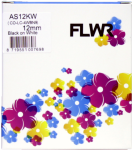 FLWR Epson  LC-4WBN9 zwart op wit breedte 12 mm