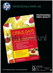 HP  Professional inkjetpapier Glans | A4 | 180 gr/m² 1 stuks Front box