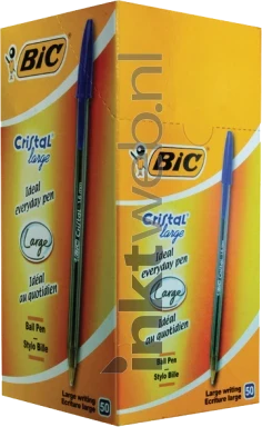 BIC balpen Cristal breed 50-pack blauw