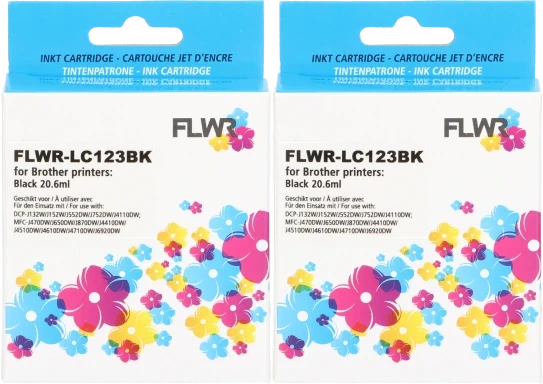 FLWR Brother LC-123 2-pack zwart