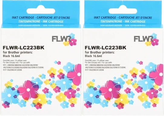 FLWR Brother LC-223BK 2-pack zwart