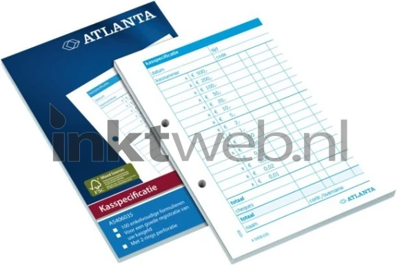Atlanta kasspecificatie A6 100 vel