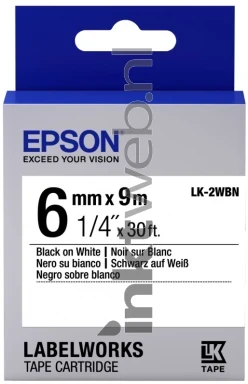 Epson LK-2WBN zwart op wit breedte 6 mm
