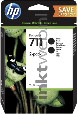 HP 711 2-pack zwart