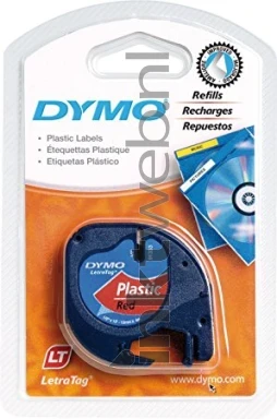 Dymo 91223/S0721680 zwart op rood breedte 12 mm
