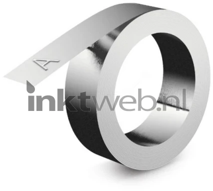 Dymo Zelfklevend aluminium lettertape  op zilver breedte 12 mm