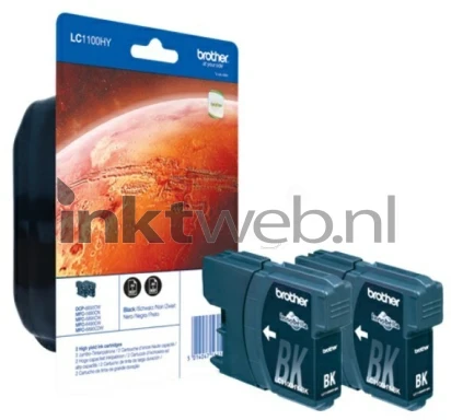 Brother LC-1100HY 2-pack zwart