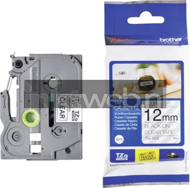 Brother TZE131S zwart op transparant breedte 12 mm