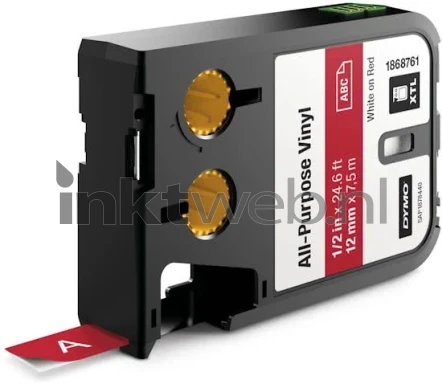 Dymo 1868761 zwart op rood breedte 12 mm