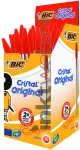 BIC Balpen Cristal medium 50-pack rood Combined box and product
