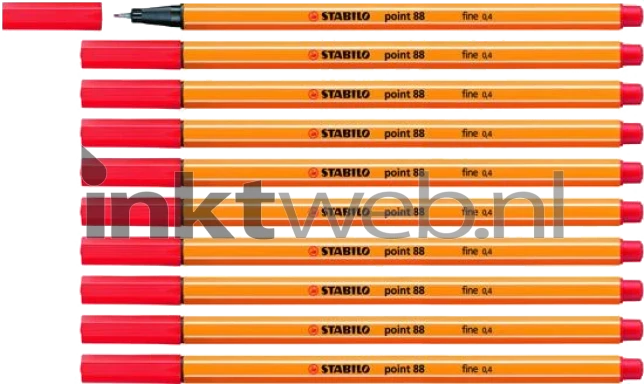Stabilo point 88 fineliner 10-pack rood