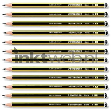 Staedtler Potlood Noris B met gum 12-pack grijs